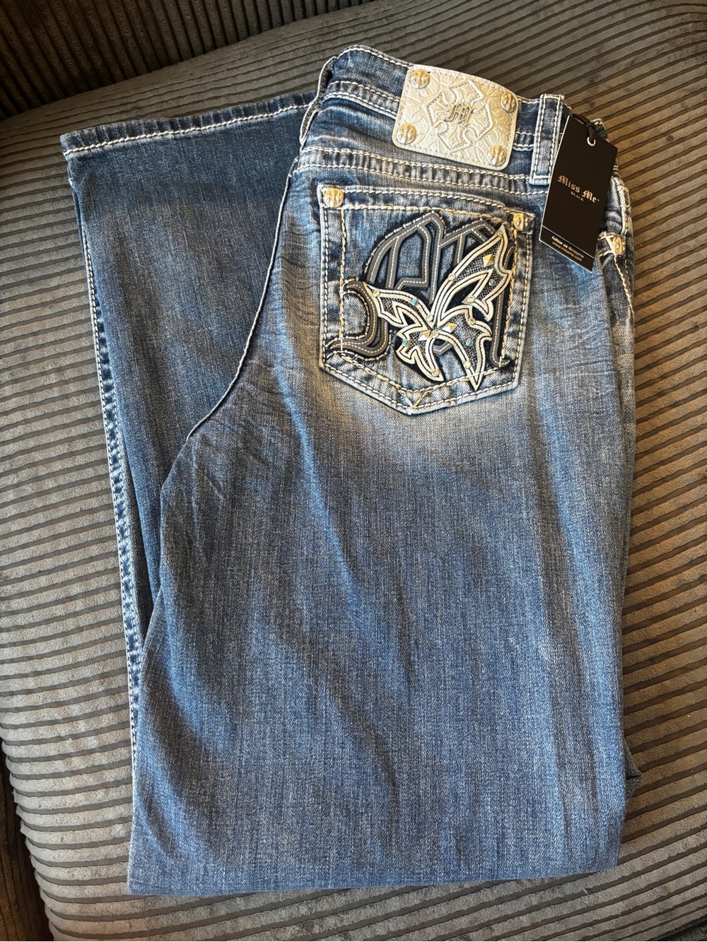 Miss Me Mid Rise slim wide jeans